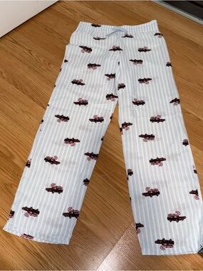 Cat &Jack Boys Blue StripedChristmas Candy Cane Cars Pajama Pants Size 10-12…227